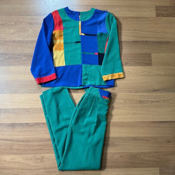 Nancy Bolen City Girl Other - Women's Vintage 90's City Girl Nancy Bolen Green Colorablock 2-Piece Set Sz 8